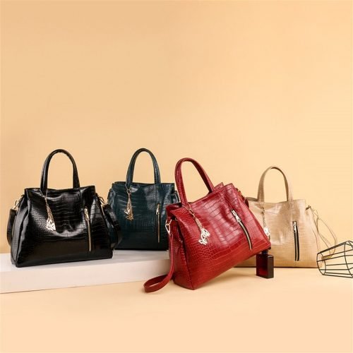 Retro Alligator Pattern Luxury  Women Bag Luxury 2 Set Handbag - Image 5