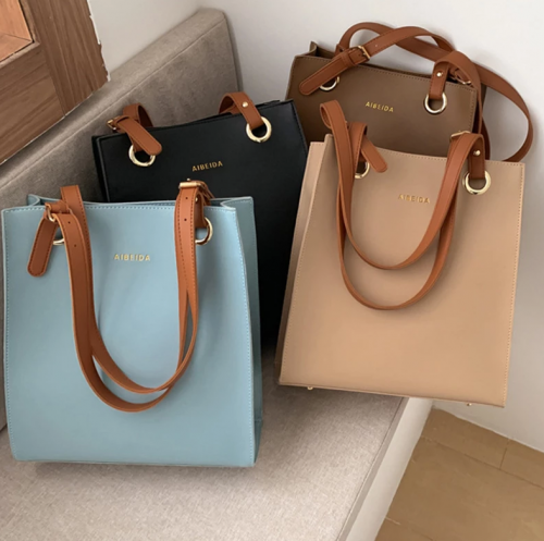 Retro PU Leather Minimalistic Large Capacity Ladies Handbag - Image 12