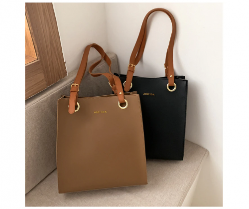 Retro PU Leather Minimalistic Large Capacity Ladies Handbag - Image 6