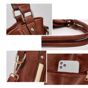 Alternative view of Premium FUNMARDI Soft Leather Luxury Large Capacity Ladies Tote Handbag