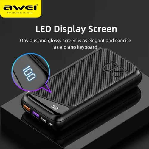 Premium Awei P104K 20000mAh Fast Charging Power Bank - Image 6