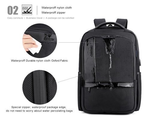 Artic Hunter Jacquard Waterproof Business Laptop Backpack - Image 3