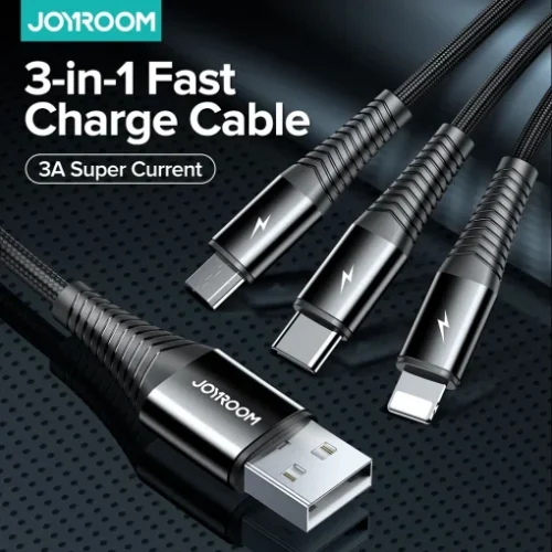 Premium Joyroom 3in1  3A  Fast ChargingUSB Cable