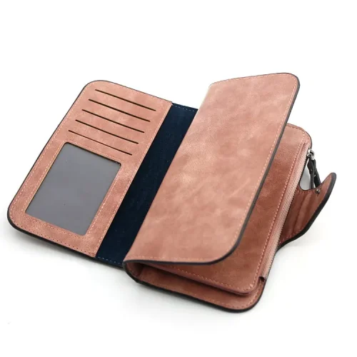 Menbense Minimalistic Vintage Oilwax Pu Leather Ladies long Wallet - Image 5