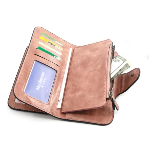 Menbense Minimalistic Vintage Oilwax Pu Leather Ladies long Wallet - Image 6
