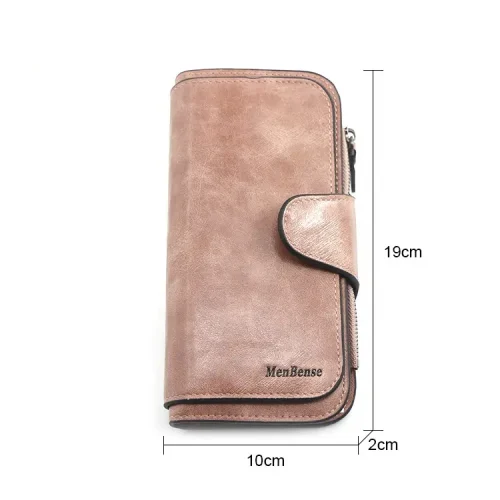 Menbense Minimalistic Vintage Oilwax Pu Leather Ladies long Wallet - Image 7