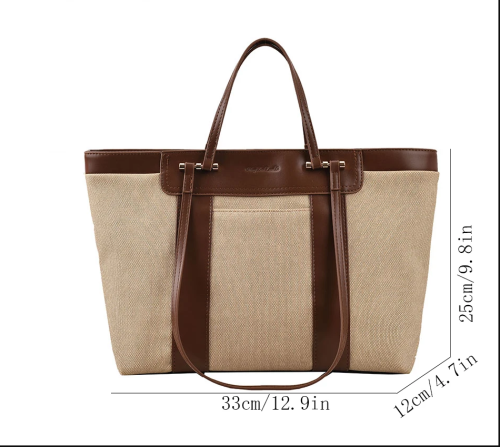 FASHION VINTAGE Premium New Arrivals Simplicity Quality Linen And Large Capacity Handbag - Image 5