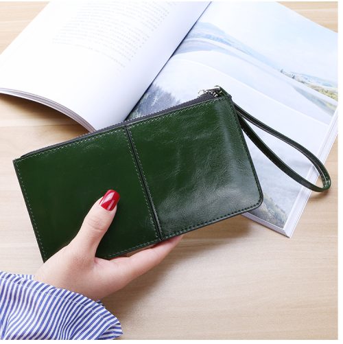 NAVCON Women's Vintage Oil Wax Leather Large Capacity Wallet - Image 5