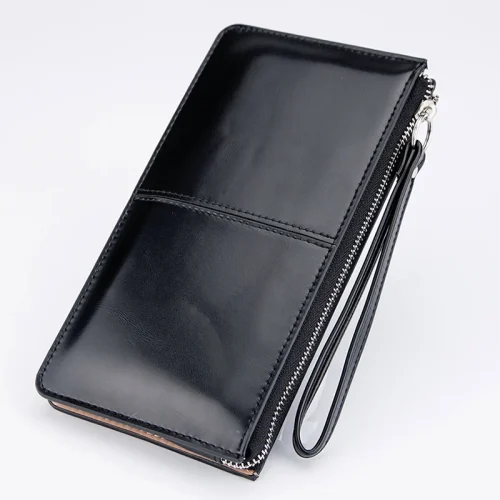 NAVCON Women's Vintage Oil Wax Leather Large Capacity Wallet - Image 2