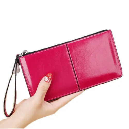 NAVCON Women's Vintage Oil Wax Leather Large Capacity Wallet - Image 8