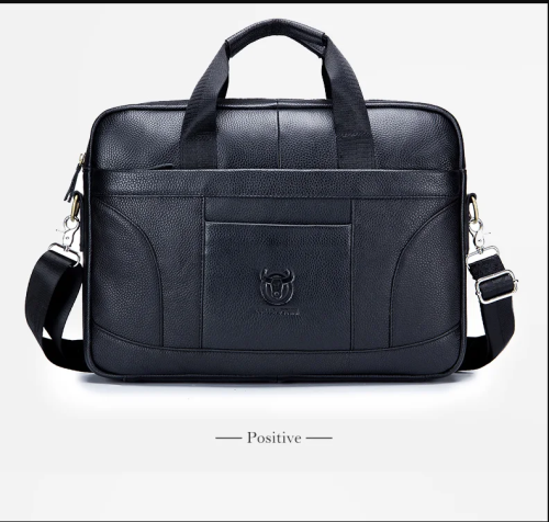 New Arrivals BULLCAPTAIN Men Document/Laptop Genuine Leather Briefcase - Image 5