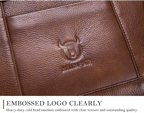 New Arrivals BULLCAPTAIN Men Document/Laptop Genuine Leather Briefcase - Image 3
