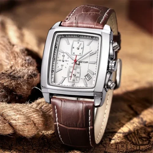 Premium Megir MGE12 Men Waterproof Chronograph Military Wristwatch