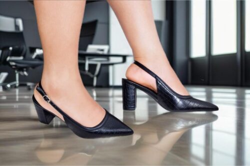Elegance Alligator2 Pattern Ladies Designer Slingback Heels - Image 5