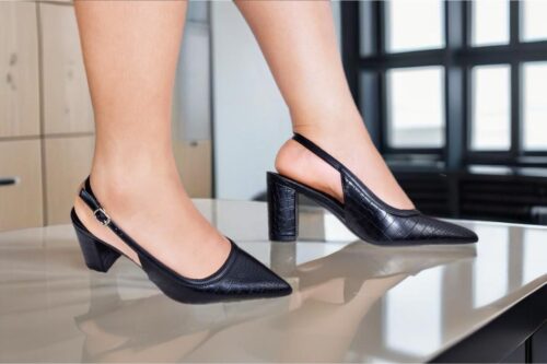 Elegance Alligator2 Pattern Ladies Designer Slingback Heels