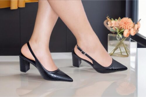 Elegance Alligator2 Pattern Ladies Designer Slingback Heels - Image 6