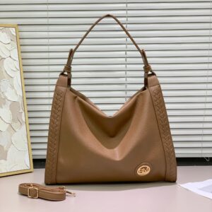 RM High Quality Leather Ladies Medium Capacity Designer Handbag - KHAKI