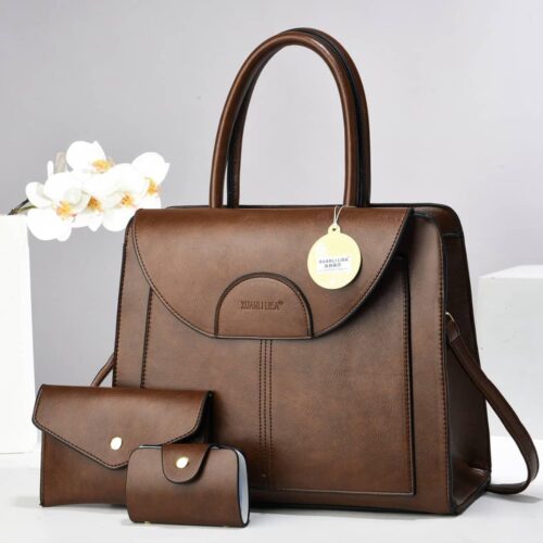 Xiualisa Versatile Ladies 3PC Leather Handbag - Image 5