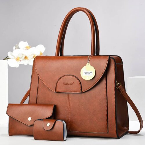 Xiualisa Versatile Ladies 3PC Leather Handbag - Image 2