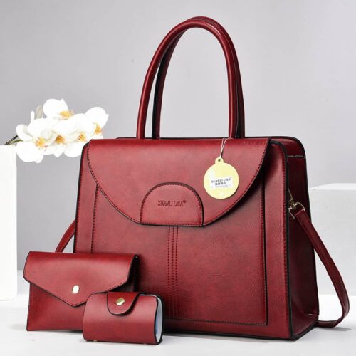 Xiualisa Versatile Ladies 3PC Leather Handbag - Image 8