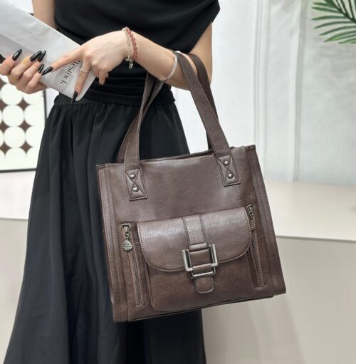 Veromandy Ladies Large Capacity Pu Leather Handbag - Image 10