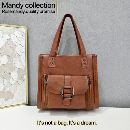Veromandy Ladies Large Capacity Pu Leather Handbag - Image 8