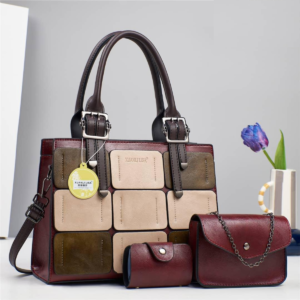 Xiualisa2 Versatile Ladies 3PC Leather Handbag - KHAKI GREEN