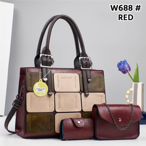 Xiualisa2 Versatile Ladies 3PC Leather Handbag - Image 4