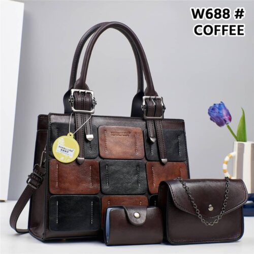 Xiualisa2 Versatile Ladies 3PC Leather Handbag - Image 2