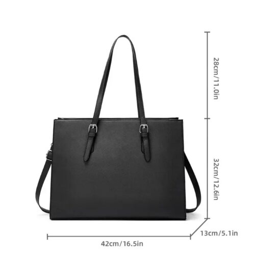 Premium Ladies Vintage Design Large Capacity  15.6 Inch Leather Laptop Handbag - Image 6