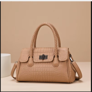 New Arrivals EMBOSSED PATTERN High Quality and Premium Handbag - KHAKI