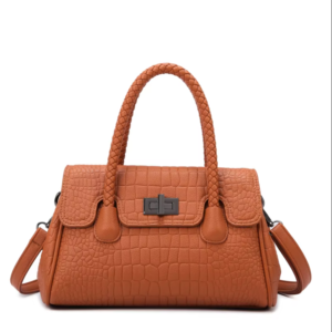 New Arrivals EMBOSSED PATTERN High Quality and Premium Handbag - BROWN