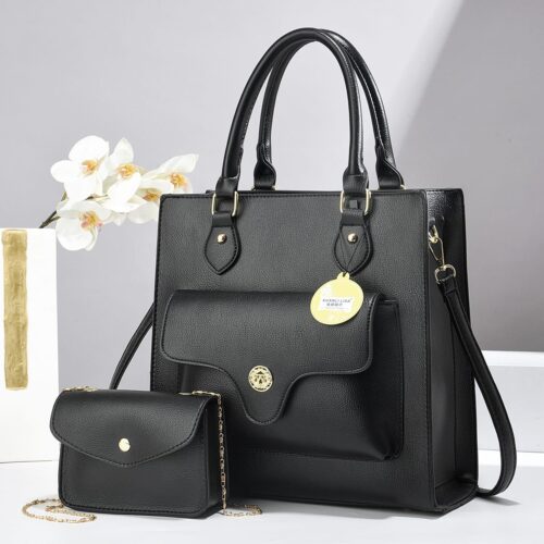 New Arrival 2pc Decorati Premium Leather and Quality Handbag - Image 2