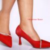 Victorious Elegance – Red Rhinestone Strap Heels