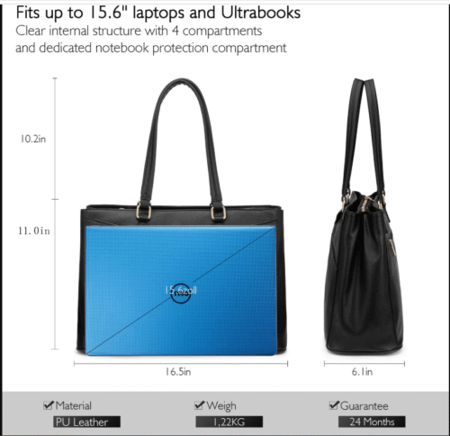 Premium 16 Inch Ladies Laptop Tote Genuine Leather Handbag - Image 4