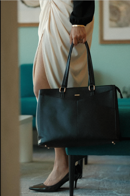 Premium 16 Inch Ladies Laptop Tote Genuine Leather Handbag - Image 3
