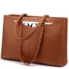 Premium 16 Inch Ladies Laptop Tote Genuine Leather Handbag