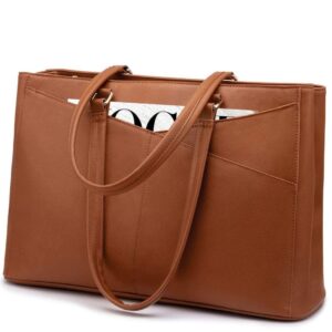 Premium 16 Inch Ladies Laptop Tote Genuine Leather Handbag
