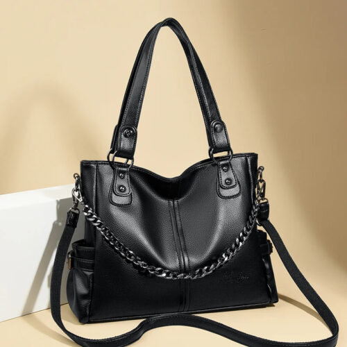 Daishu Premium Ladies Chainlink Versatile PU Leather Handbag - Image 4