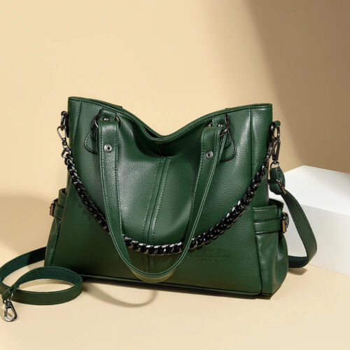 Daishu Premium Ladies Chainlink Versatile PU Leather Handbag - Image 2