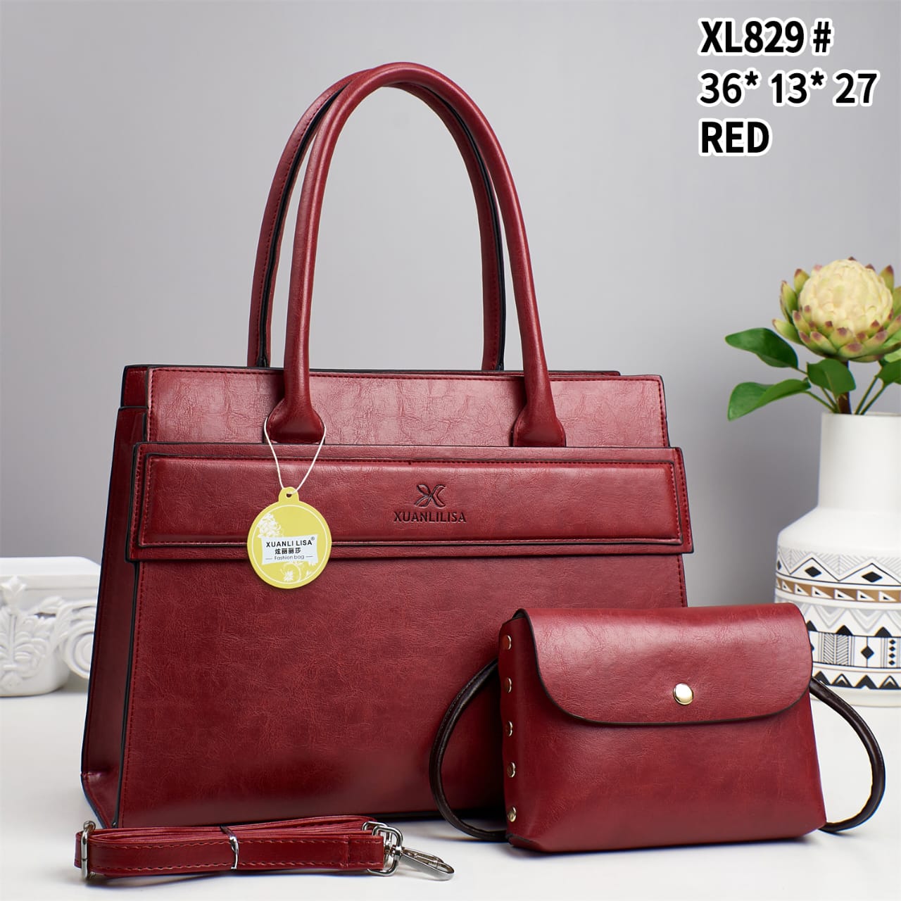 Xiualisa3 Versatile Ladies 2PC Leather Handbag - Image 5