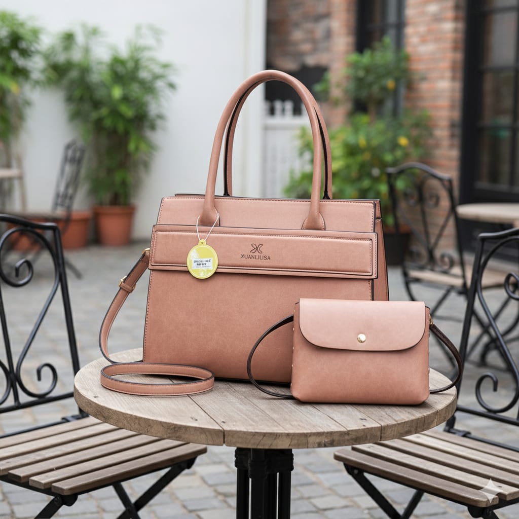 Xiualisa3 Versatile Ladies 2PC Leather Handbag - Image 3