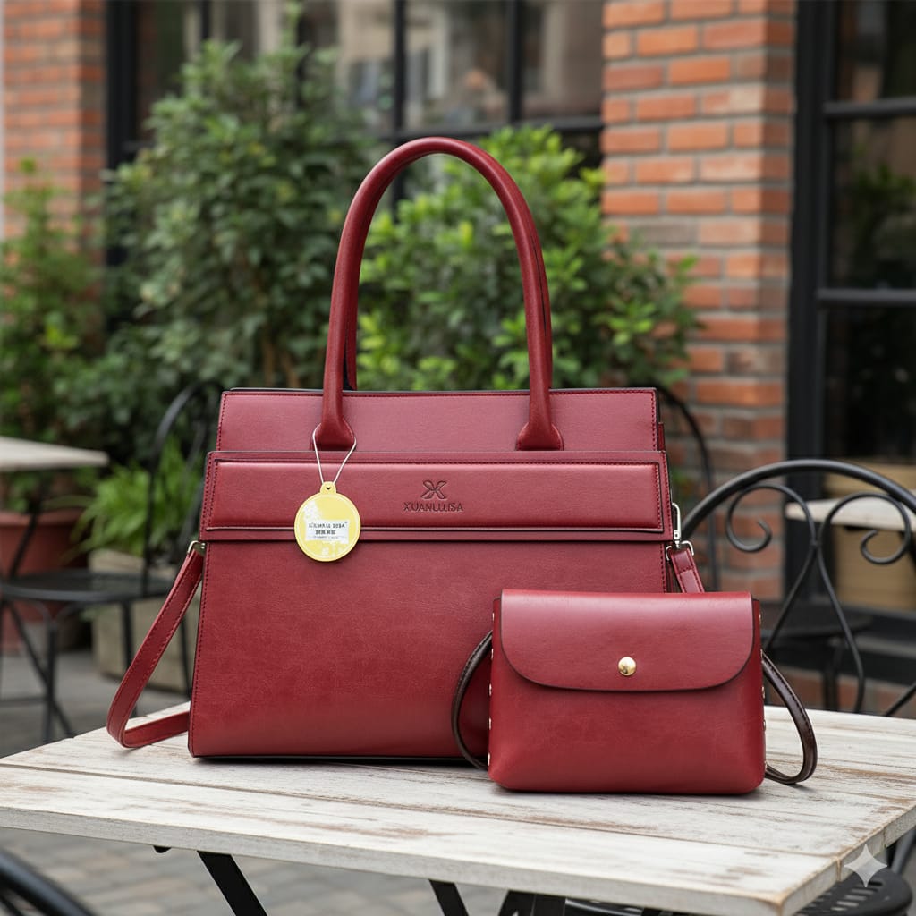 Xiualisa3 Versatile Ladies 2PC Leather Handbag