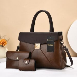 The Regina Empress New Arrival Premium 3pc Handbag - COFFEE