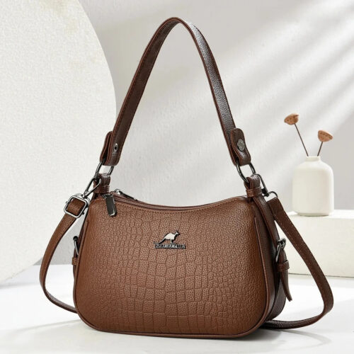 Premium Amber Grace Classic Croco-Textured Ladies Sling Bag - Image 3