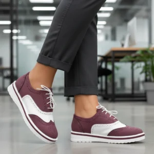 Premium Maven Elegant Ladies Leather Brogues