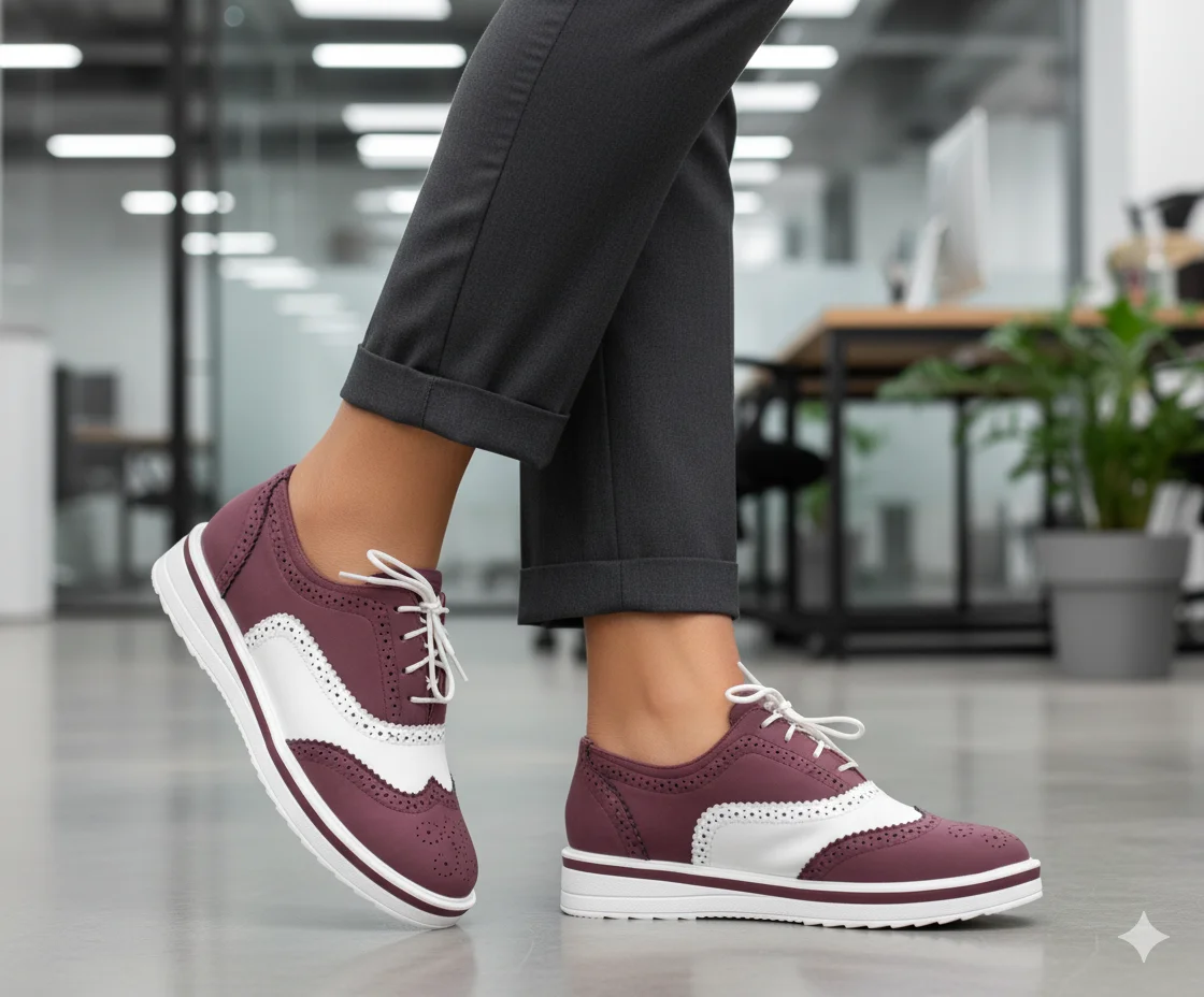 Premium Maven Elegant Ladies Leather Brogues