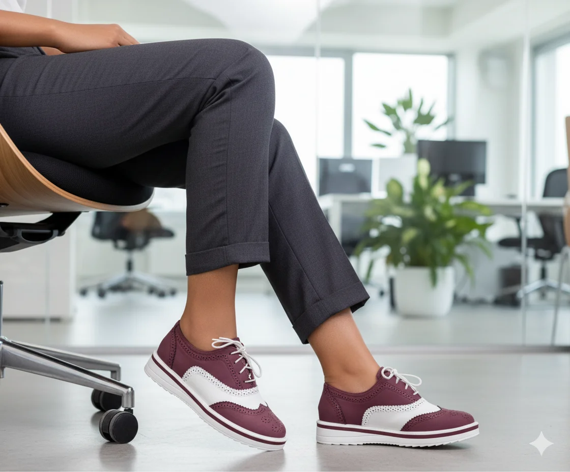 Premium Maven Elegant Ladies Leather Brogues - Image 3