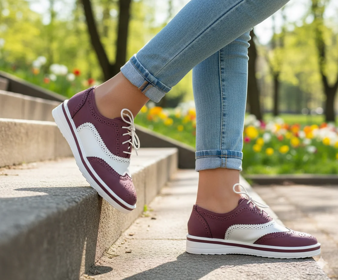 Premium Maven Elegant Ladies Leather Brogues - Image 8