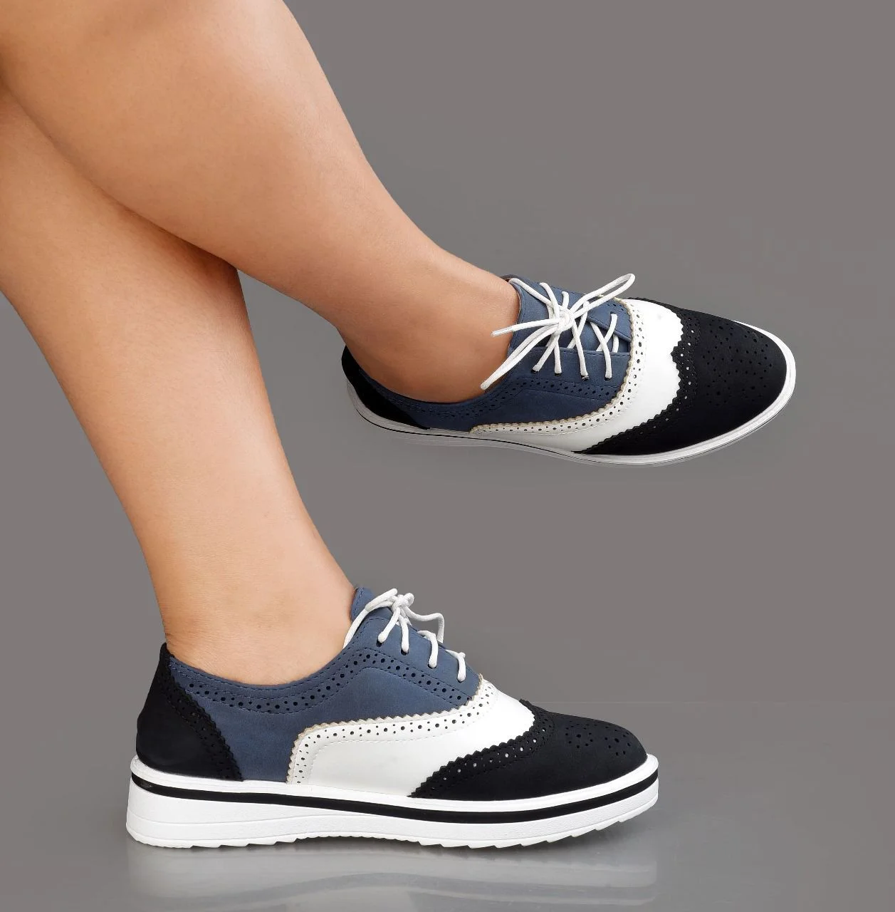 Premium Maven Elegant Ladies Leather Brogues - Image 2